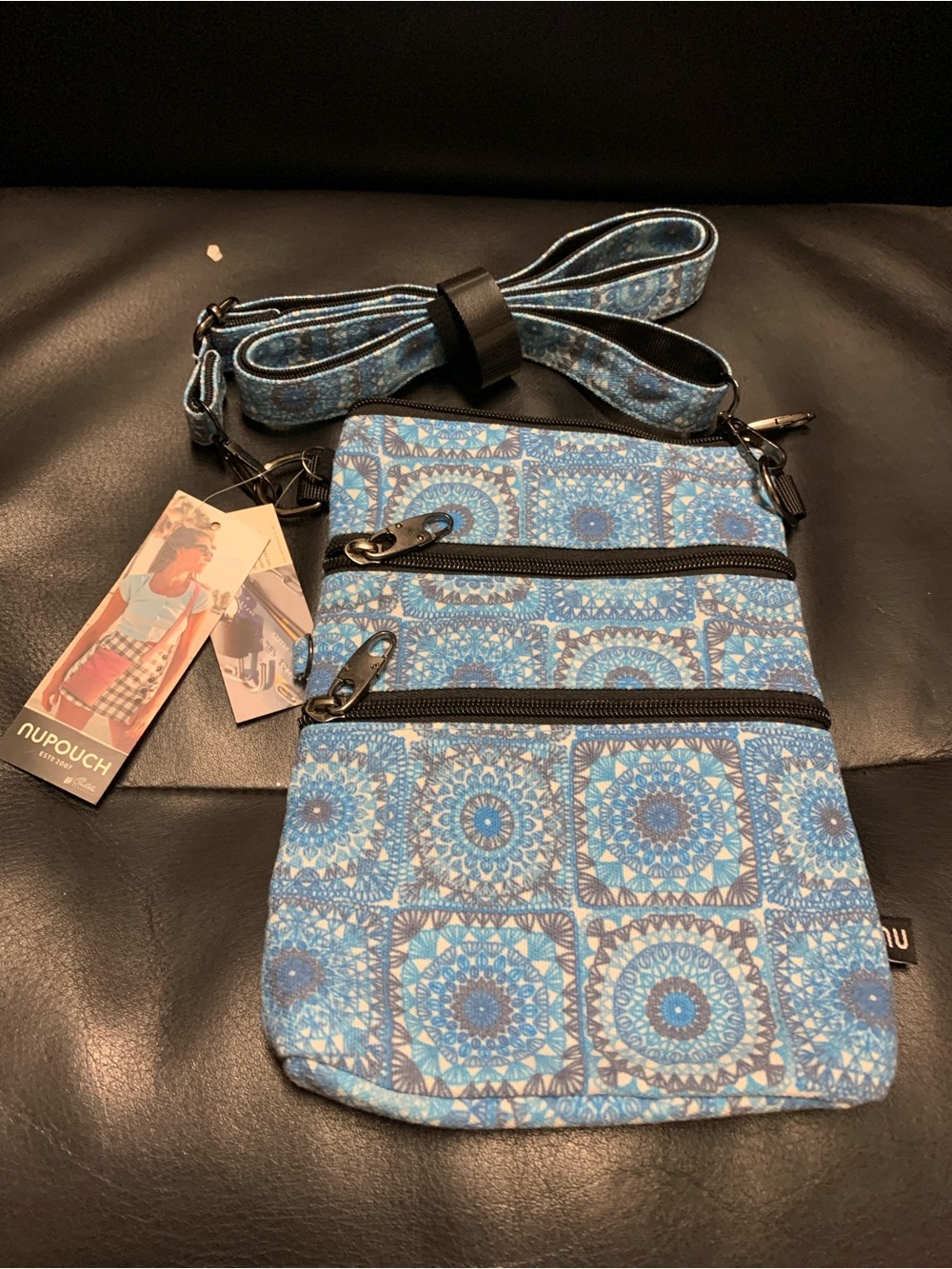 Blue Mosaic Crossbody Bag Nupouch by Calla